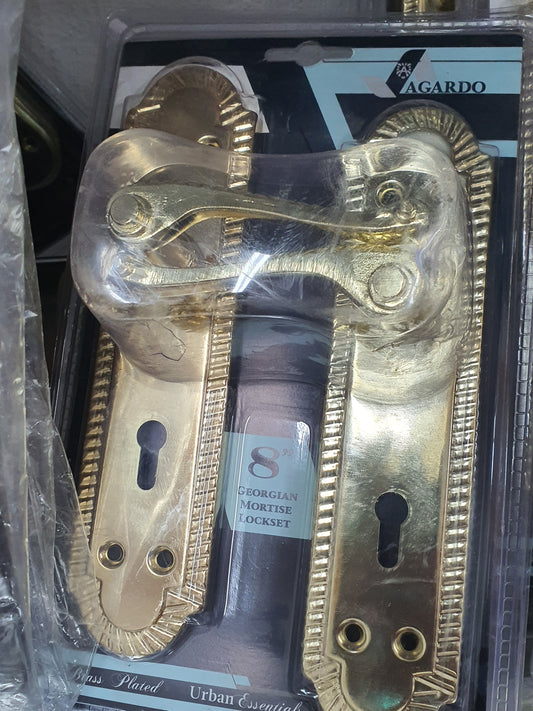 Gold victorian door lock set