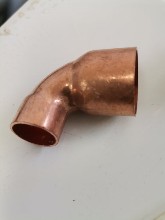 Copper elbow reducer 22mmx15mm