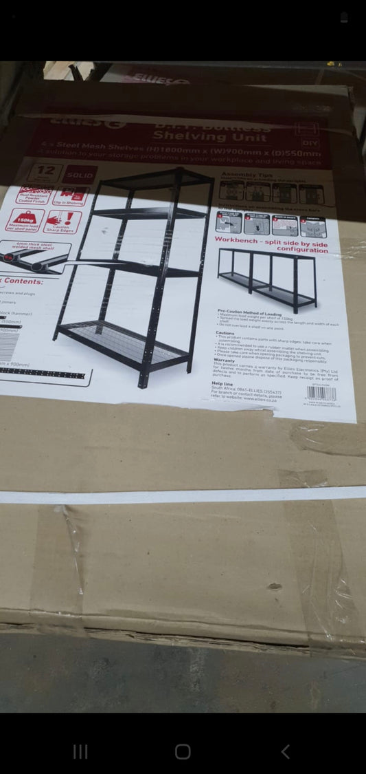 Black shelving 1.8mx900mmx500mm